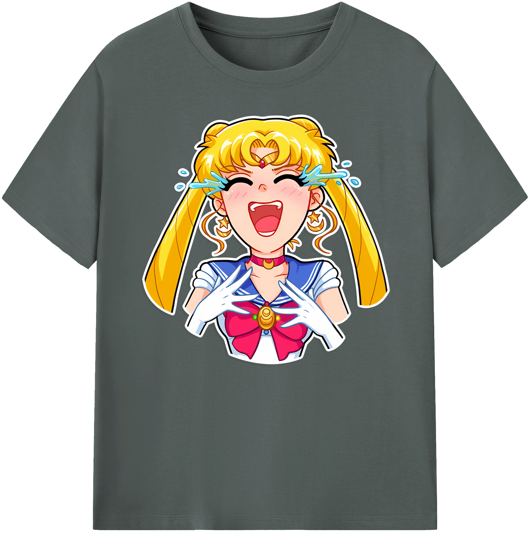 （画像用） 美少女戦士セーラームーン 月野 うさぎ つきの うさぎ Sailor Moon Tsukino Usagi 綿100％ メンズ半袖Tシャツ｜肌触りやわらか＆通気性